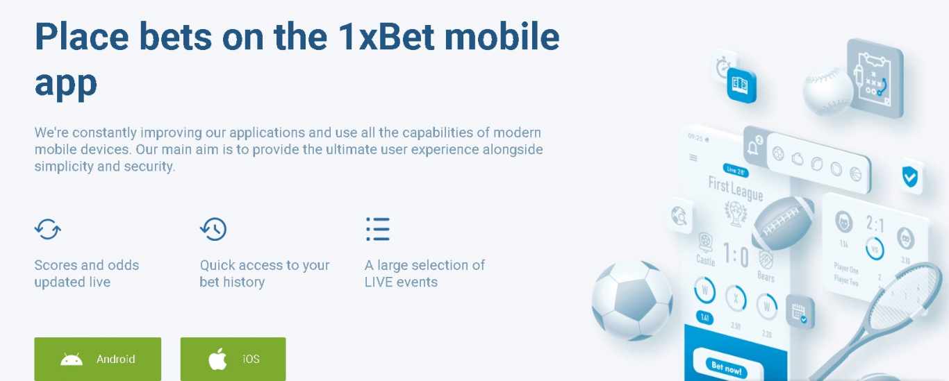1xBet mobile apps